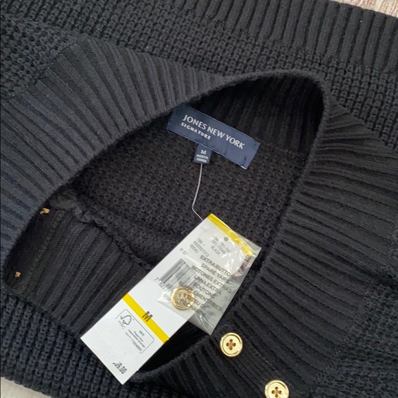 Jones New York Knit Crewneck Sweater Black M - Picture 5 of 5